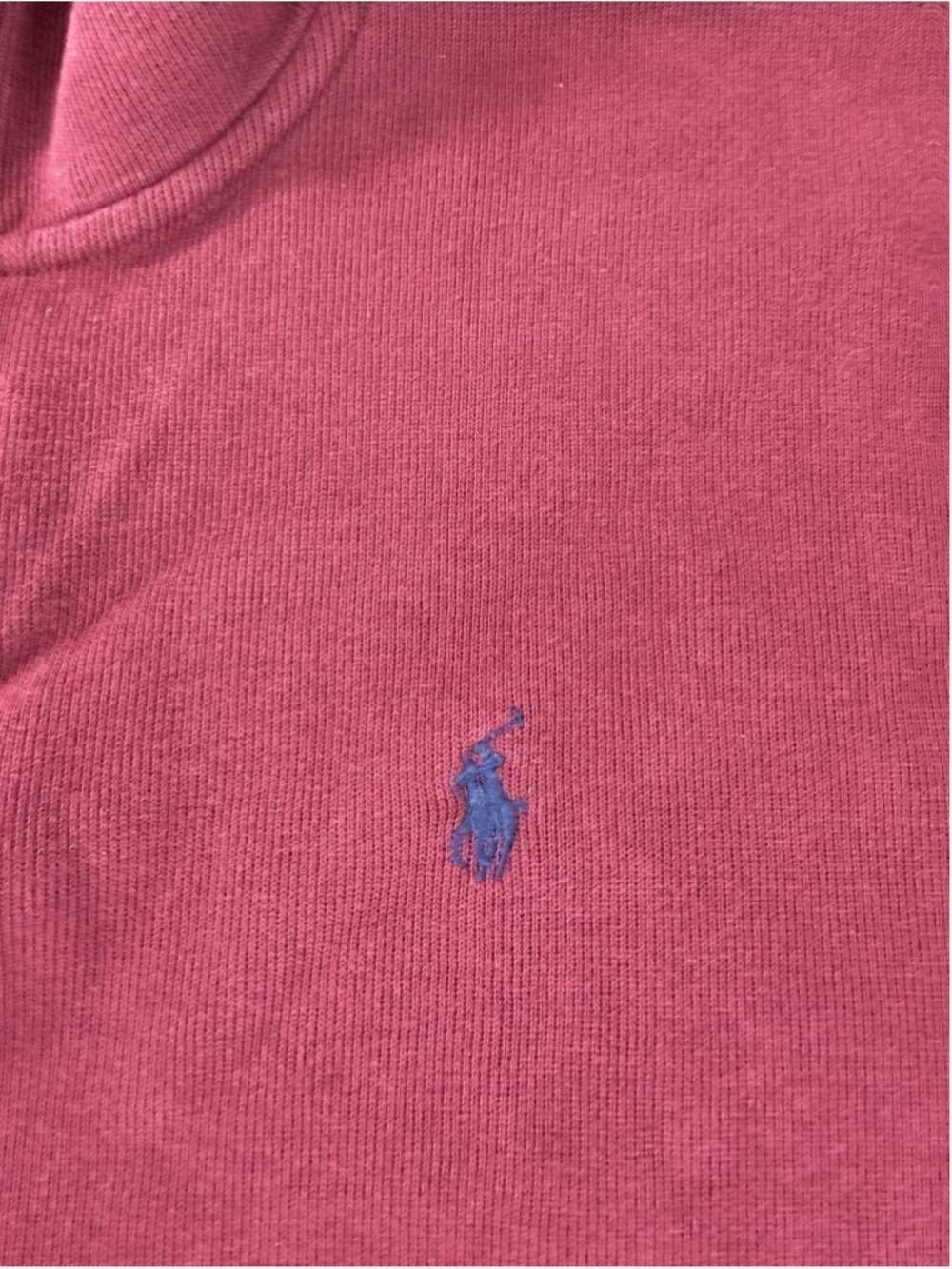 Polo Ralph Lauren Men's XL Red 1/4 Zip Pullover Sweater 100% Cotton - Picture 10 of 11